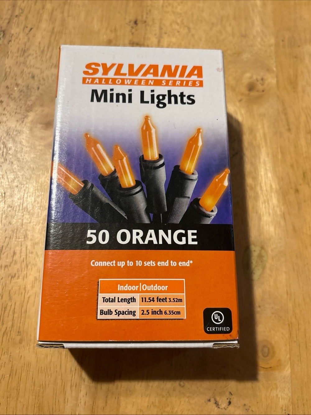 New Sylvania Orange Mini Holiday String Lights - 50 Count